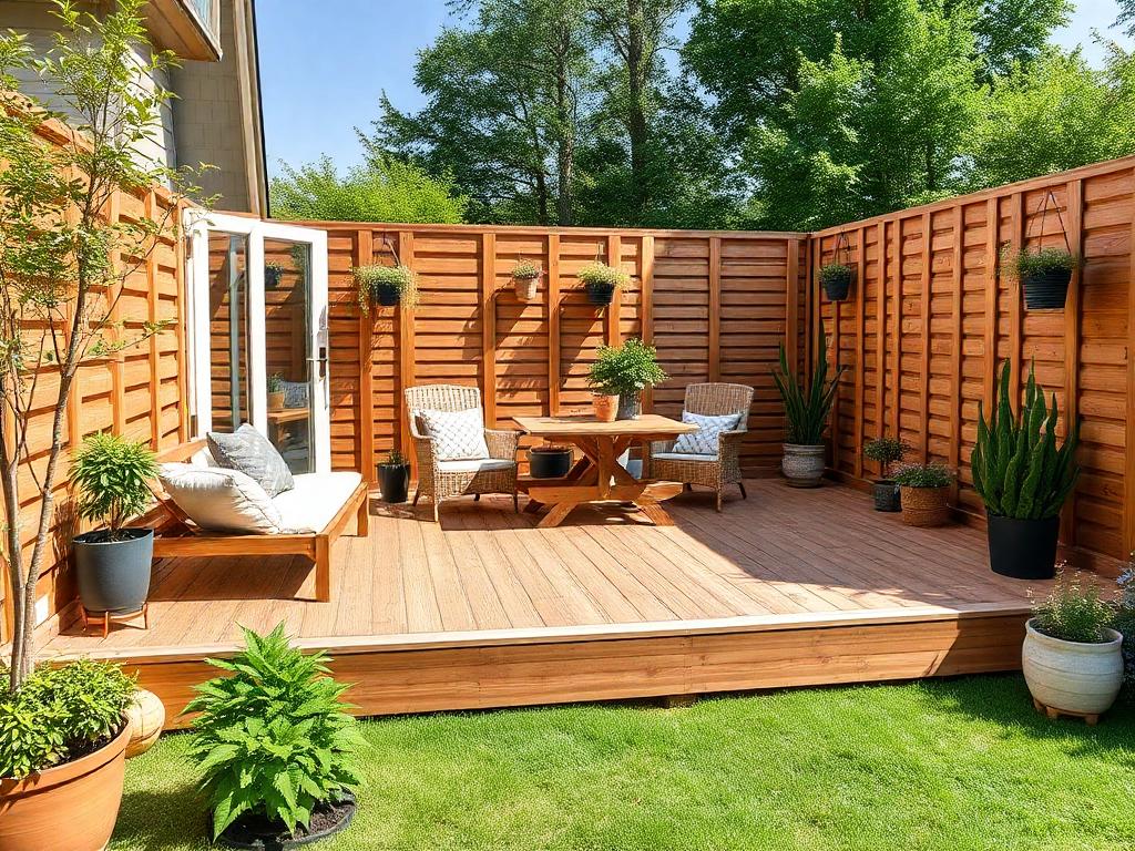 Une terrasse en lames de bois